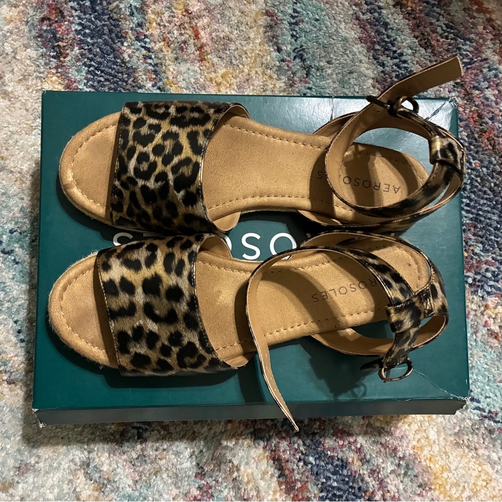 AEROSOLES Demarest Leopard Pattern Sandals